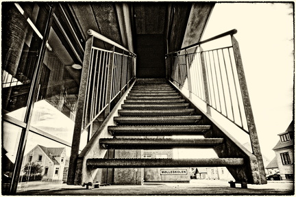 Frøperspektiv på trappe.