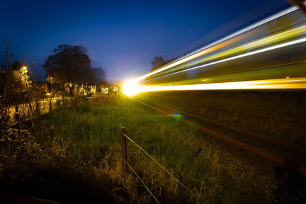 Den blå time. Togafgang Ry-> Aarhus